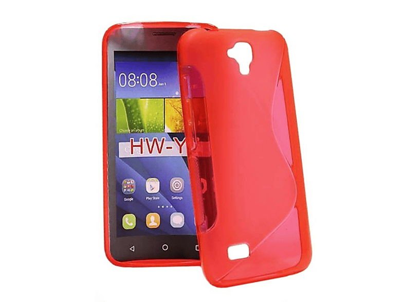 CASEONLINE S-Line - Rot, Backcover, Huawei, Y5, Multicolor