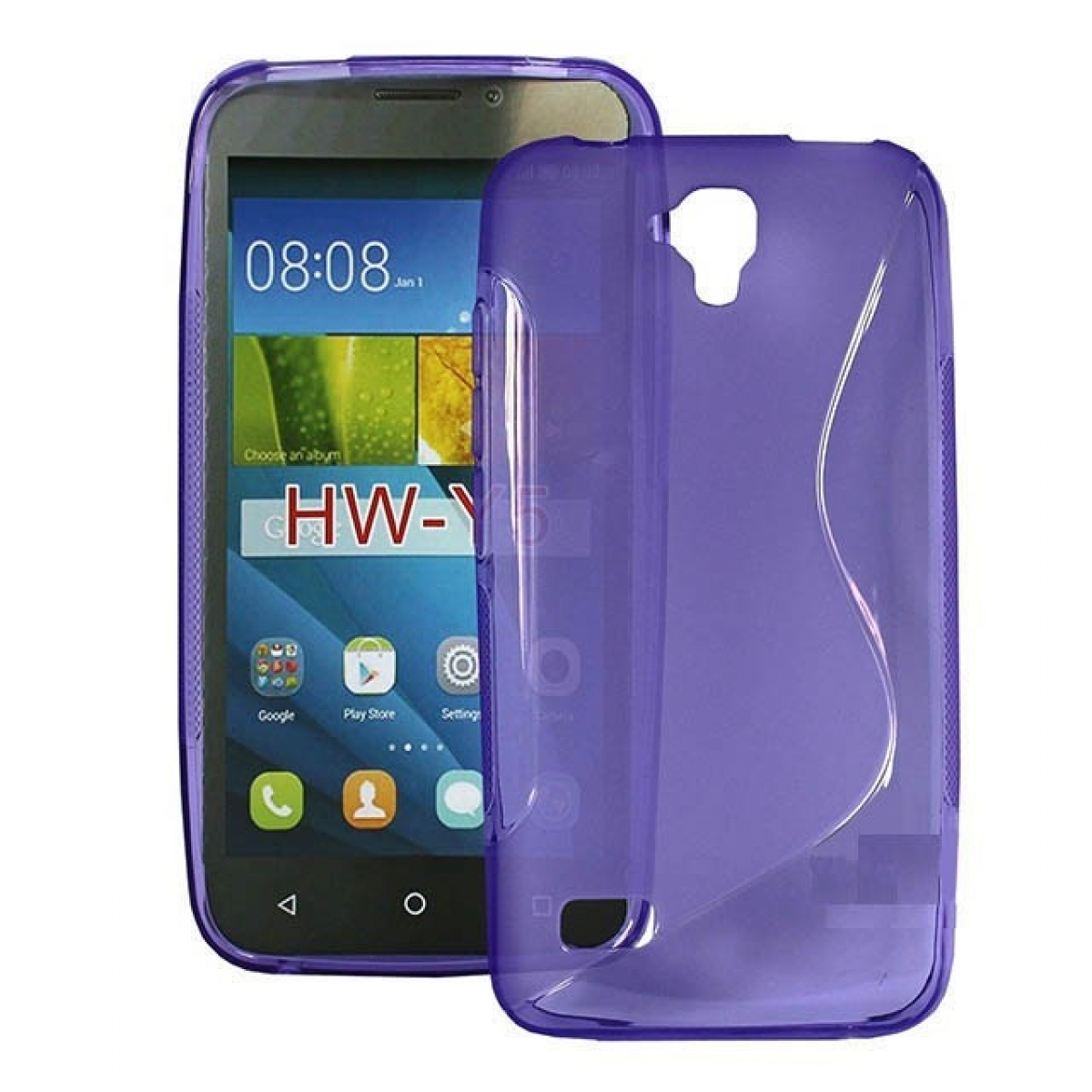 CASEONLINE S-Line - Lila, Y5, Multicolor Huawei, Backcover