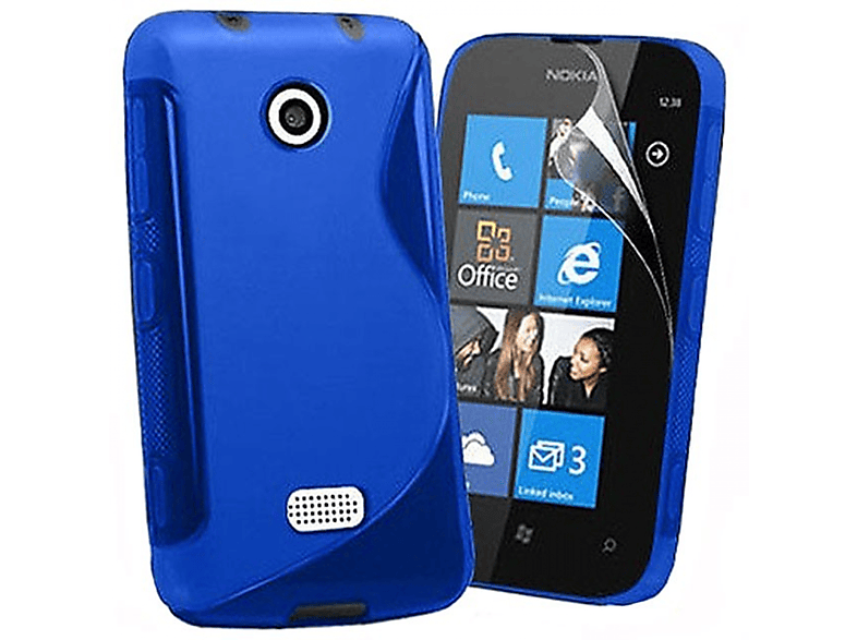CASEONLINE S-Line - Blau, Backcover, Nokia, Lumia 510, Multicolor