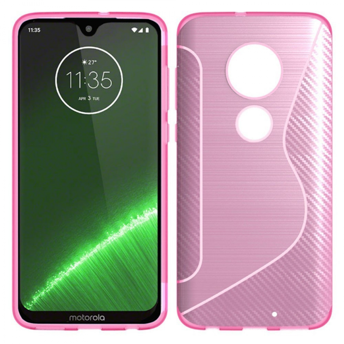 CASEONLINE S-Line - Pink, Multicolor Motorola, Backcover, Moto G7 Plus