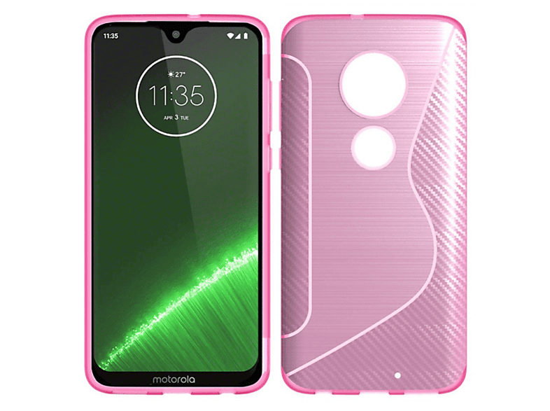 CASEONLINE S-Line - Pink, Multicolor Motorola, Backcover, Moto G7 Plus
