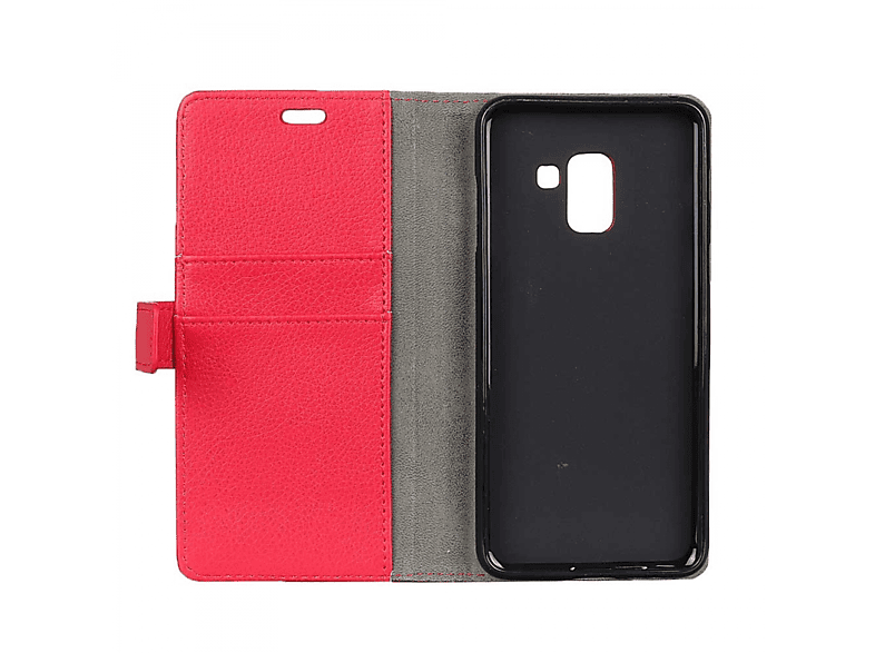 CASEONLINE Klappbare - Rot, Bookcover, Samsung, Galaxy A8 Plus (2018), Multicolor