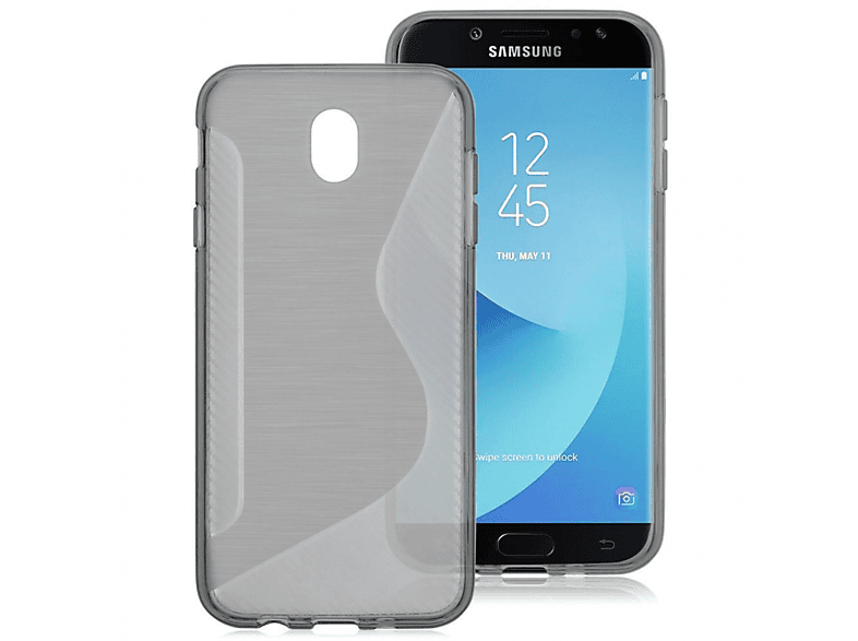 CASEONLINE S-Line - Grau, (2017), J7 Backcover, Samsung, Galaxy Multicolor
