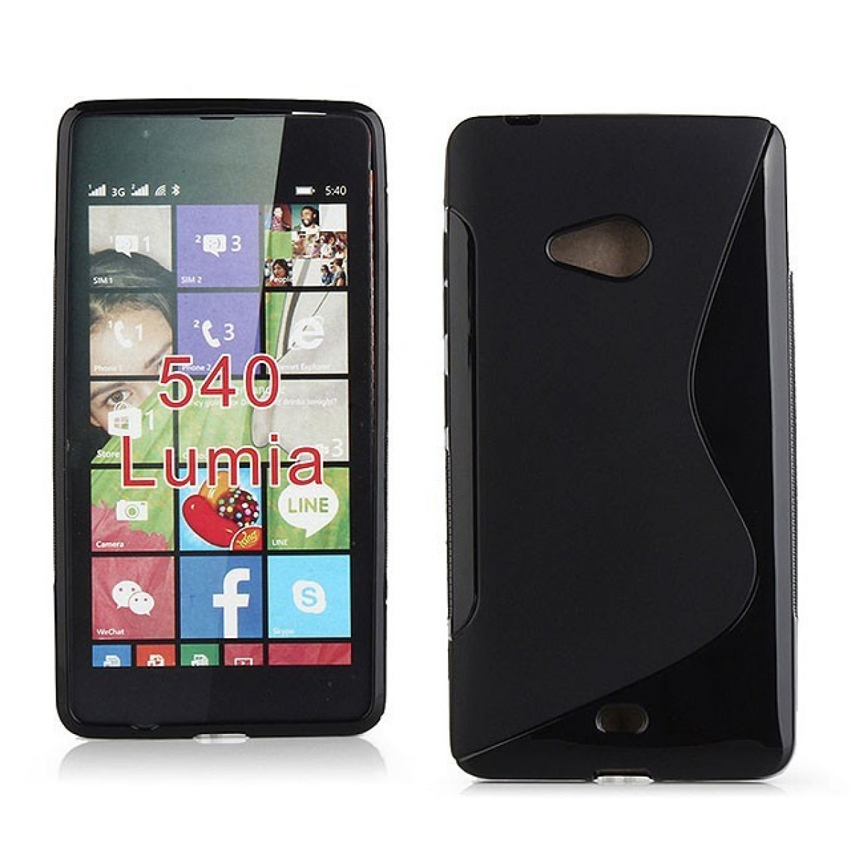 Schwarz, Microsoft, CASEONLINE Lumia Backcover, - 540, Multicolor S-Line