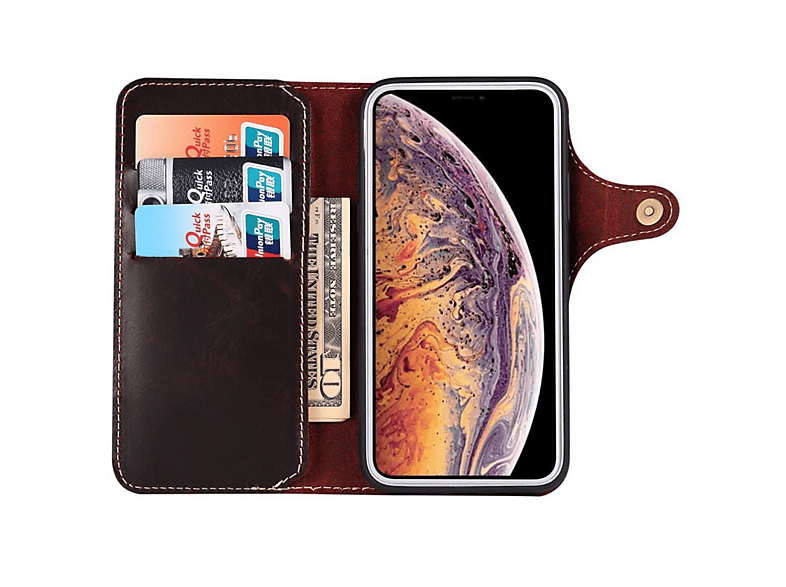 Apple, Bookcover, Multicolor Ochsenblut, Leder 13 iPhone Max, Pro CASEONLINE -
