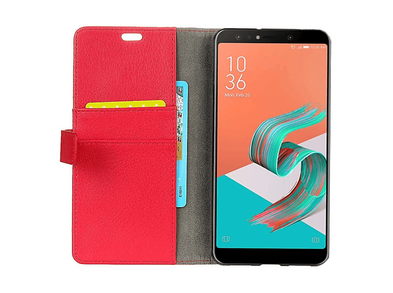 CASEONLINE Klappbare - Rot, Bookcover, Asus, Zenfone 5 Lite, Rot