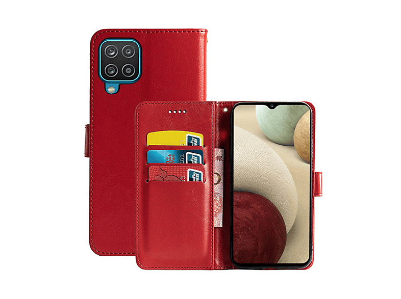 A12, Galaxy CASEONLINE Rot, Klappbare Bookcover, Multicolor - Samsung,