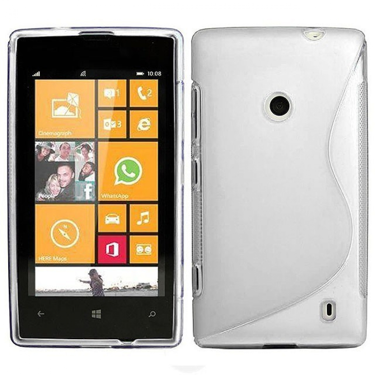 Nokia, S-Line Transparent, Lumia 520, Multicolor - Backcover, CASEONLINE