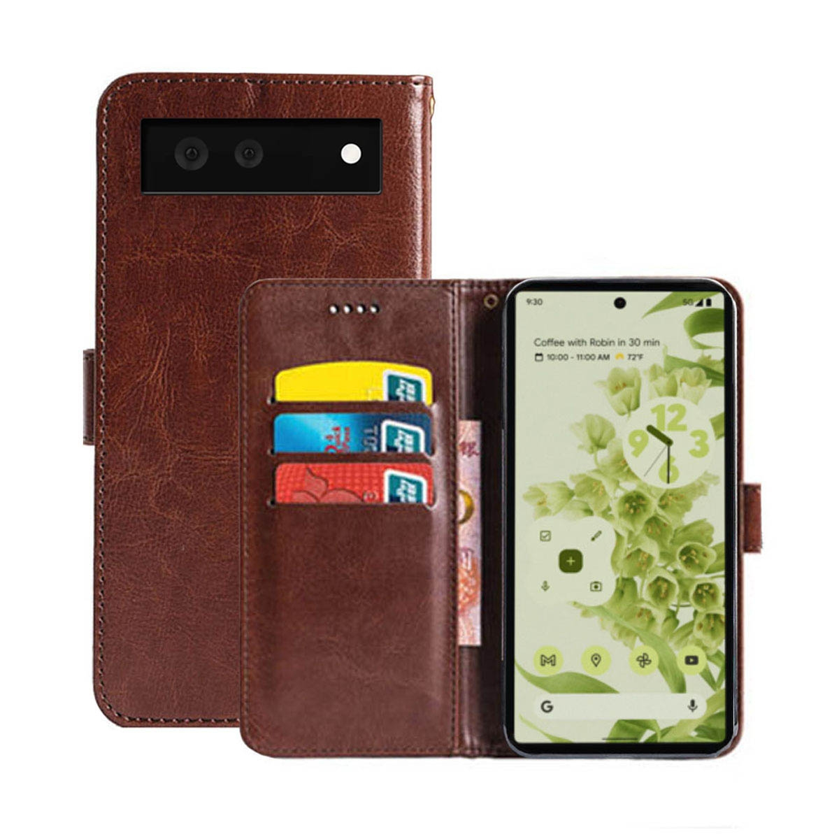 CASEONLINE Klappbare - Braun, Bookcover, Pixel 6, Google, Multicolor