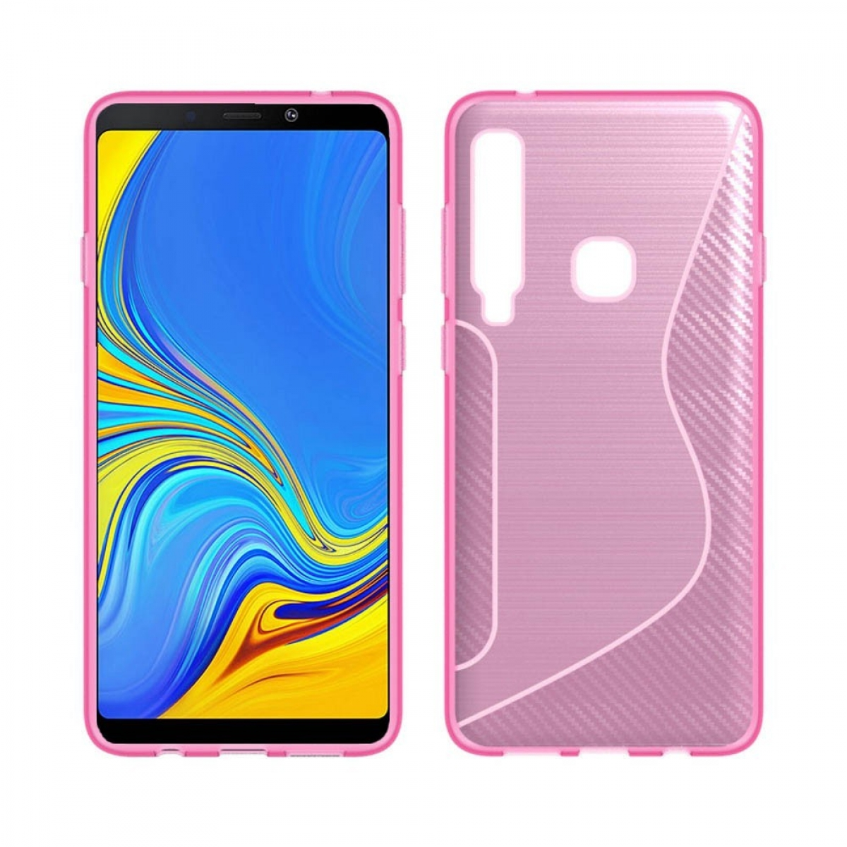 CASEONLINE S-Line - Pink, Backcover, Samsung, (2018), Galaxy A9 Multicolor