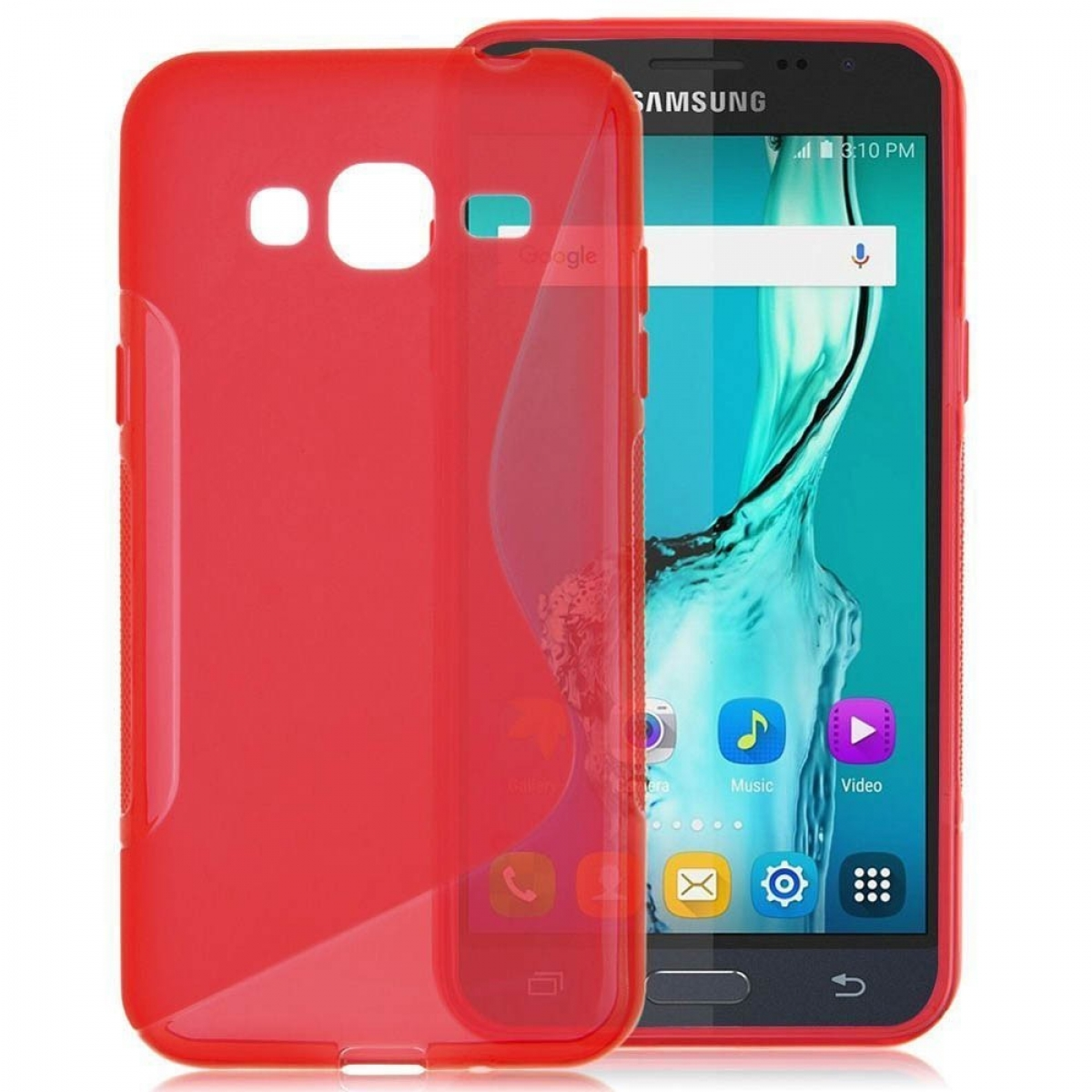 S-Line Galaxy Backcover, CASEONLINE (2016), J3 Samsung, Multicolor Rot, -