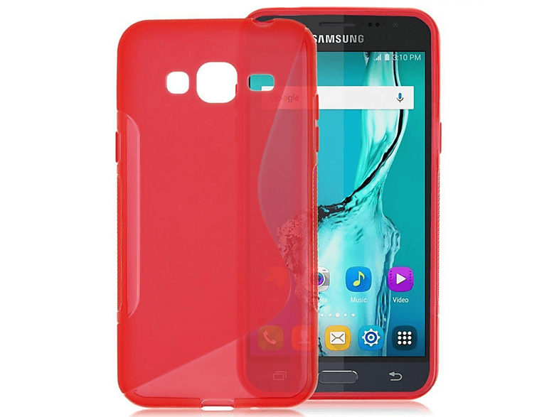 CASEONLINE S-Line - Rot, Backcover, Samsung, Galaxy J3 (2016), Multicolor