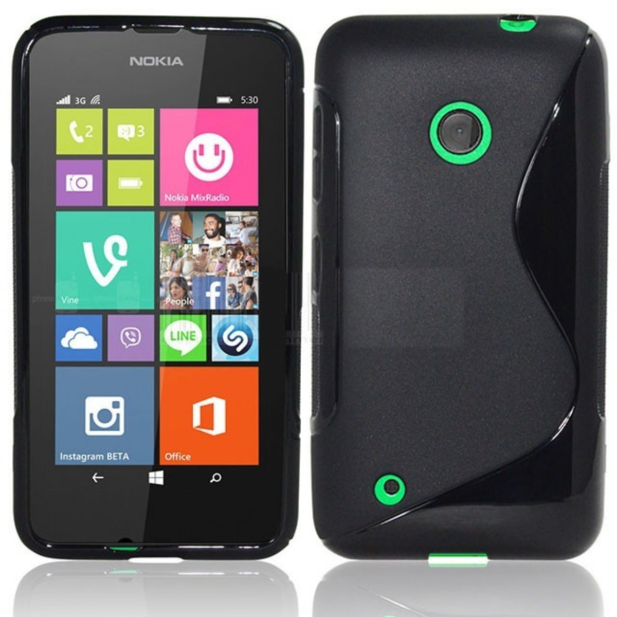 CASEONLINE S-Line Nokia, Backcover, - Multicolor 530, Lumia Schwarz