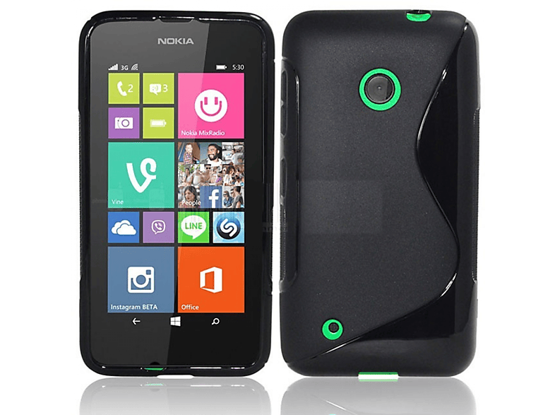 S-Line CASEONLINE - Backcover, Lumia 530, Nokia, Multicolor Schwarz,