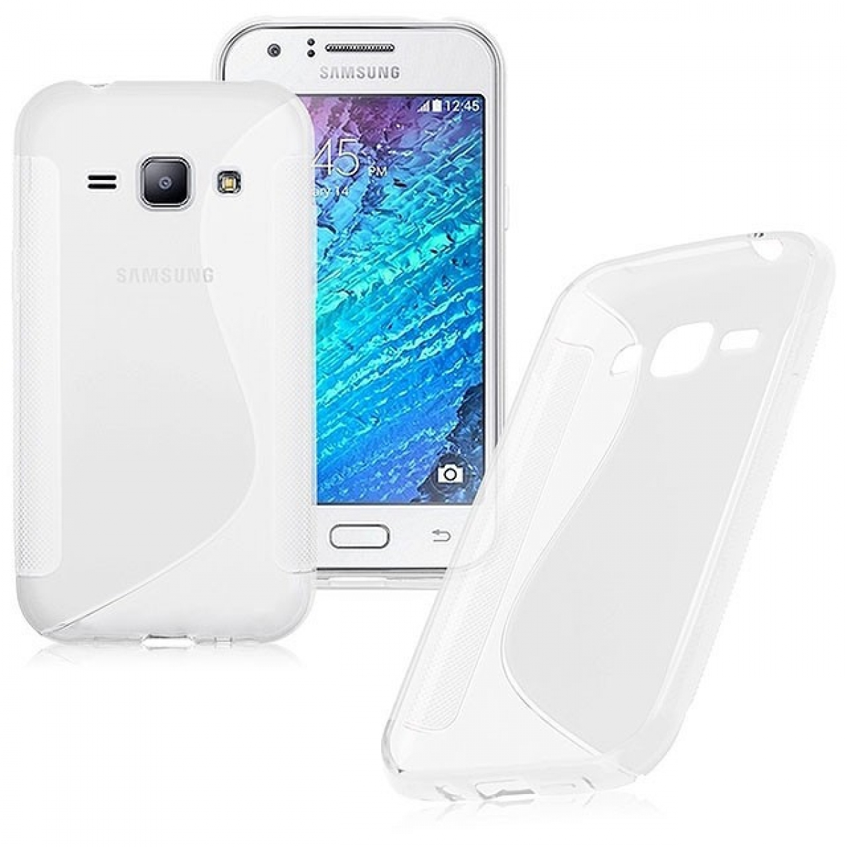 CASEONLINE S-Line Galaxy Multicolor Samsung, Weiß, - J1, Backcover