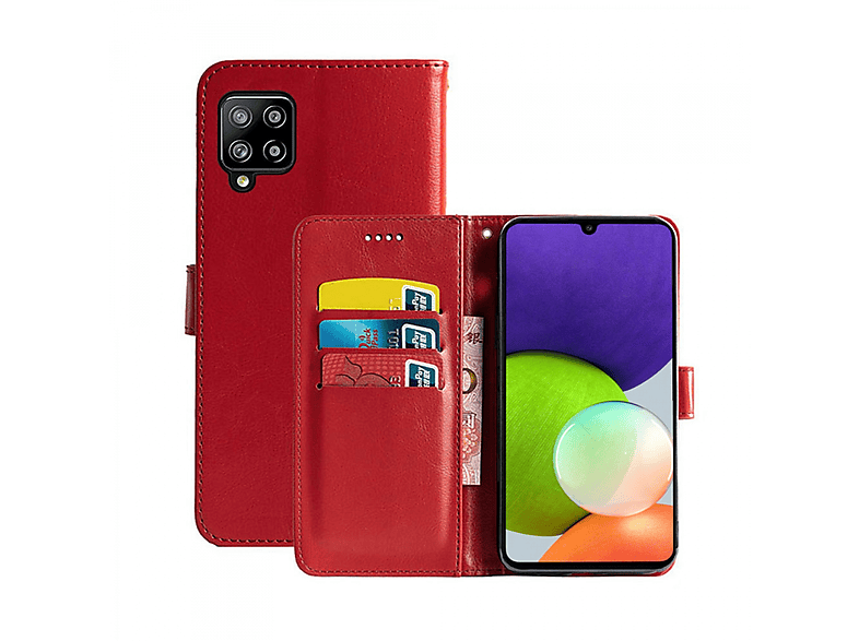 Klappbare A22 Samsung, - Rot, Multicolor CASEONLINE Bookcover, Galaxy 4G,