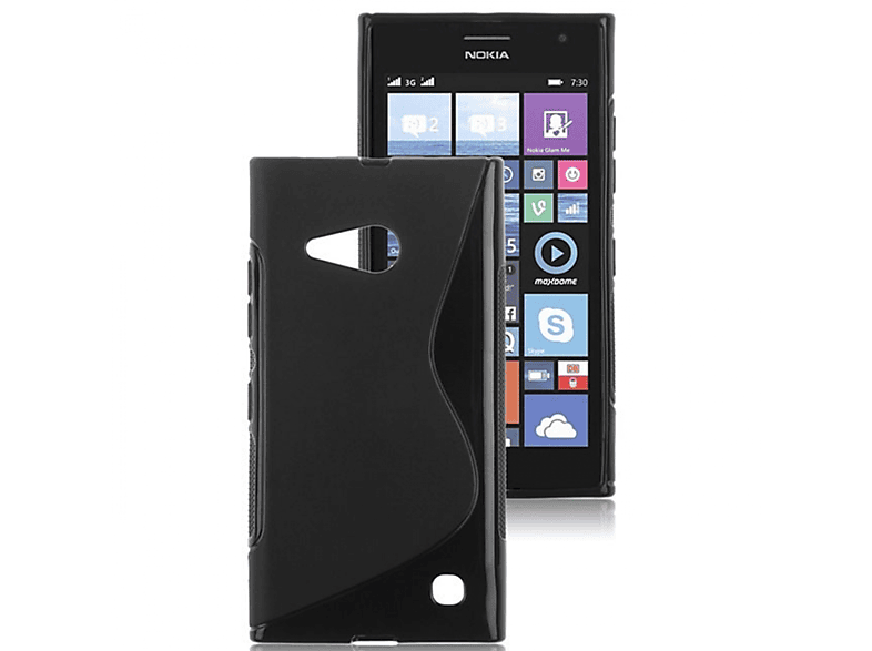 CASEONLINE S-Line - Schwarz, Backcover, Nokia, Lumia 730, Multicolor