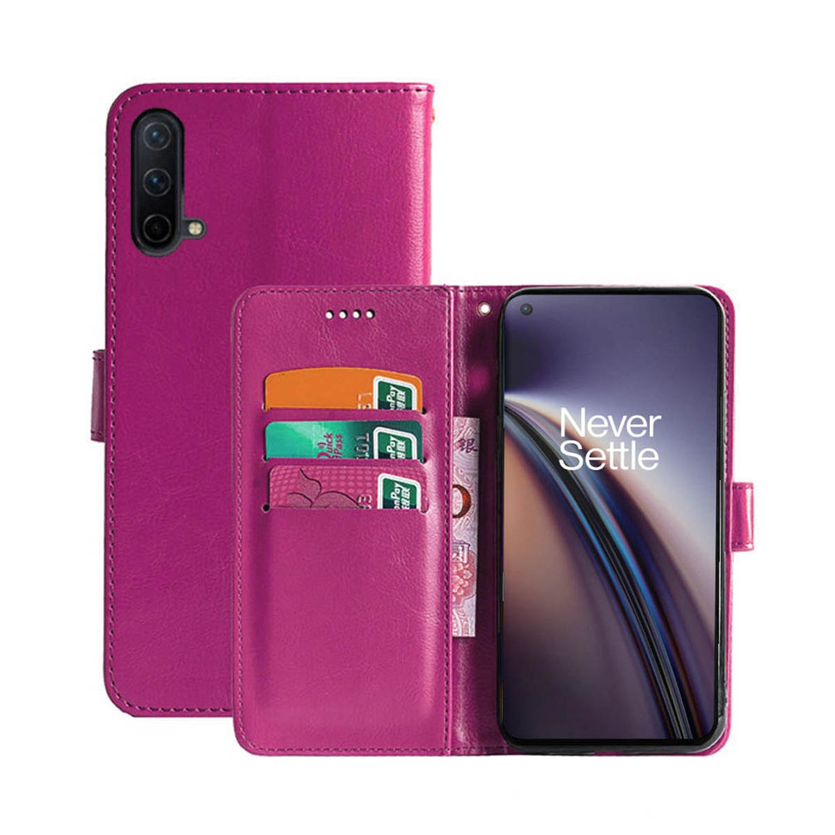 Pink, 5G, Bookcover, Klappbare Nord CE - OnePlus, CASEONLINE Multicolor