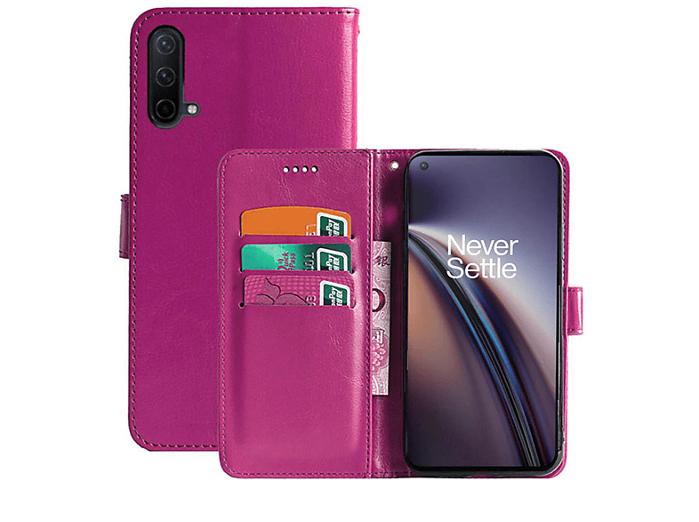 Pink, 5G, Bookcover, Klappbare Nord CE - OnePlus, CASEONLINE Multicolor