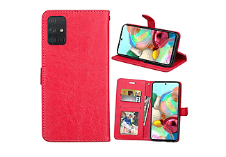 CASEONLINE Klappbare - Rot, Bookcover, Samsung, Galaxy A71, Multicolor
