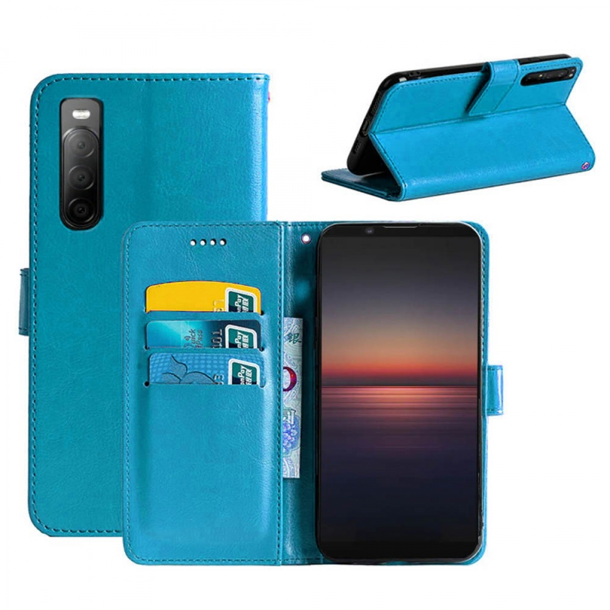 Bookcover, Multicolor Klappbare - L4, Xperia CASEONLINE Hellblau, Sony,