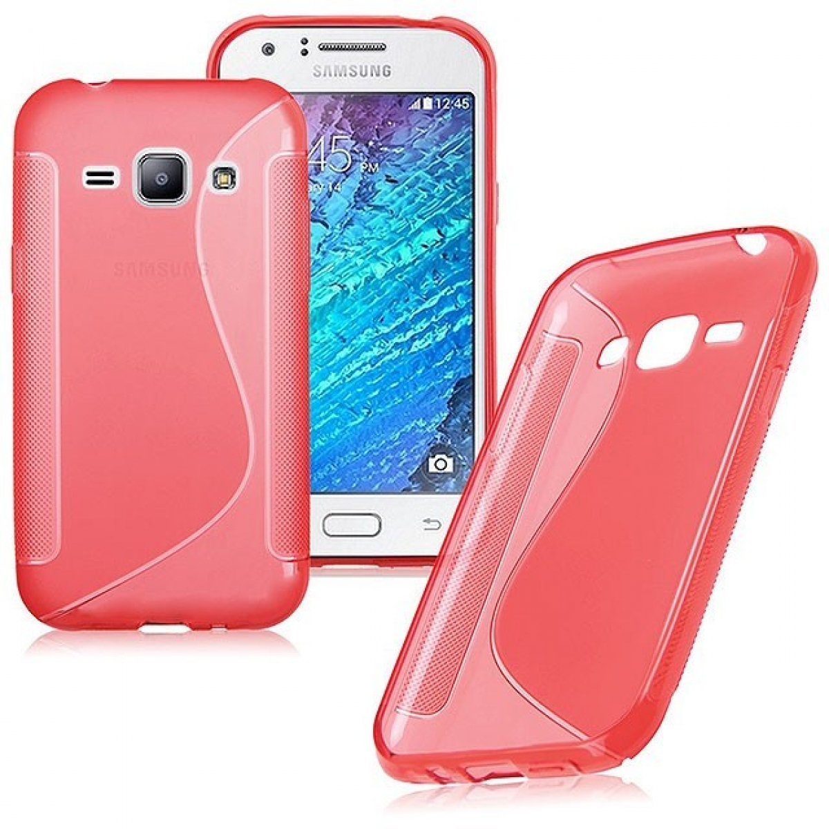 CASEONLINE S-Line - Rot, Backcover, Multicolor Galaxy J1, Samsung