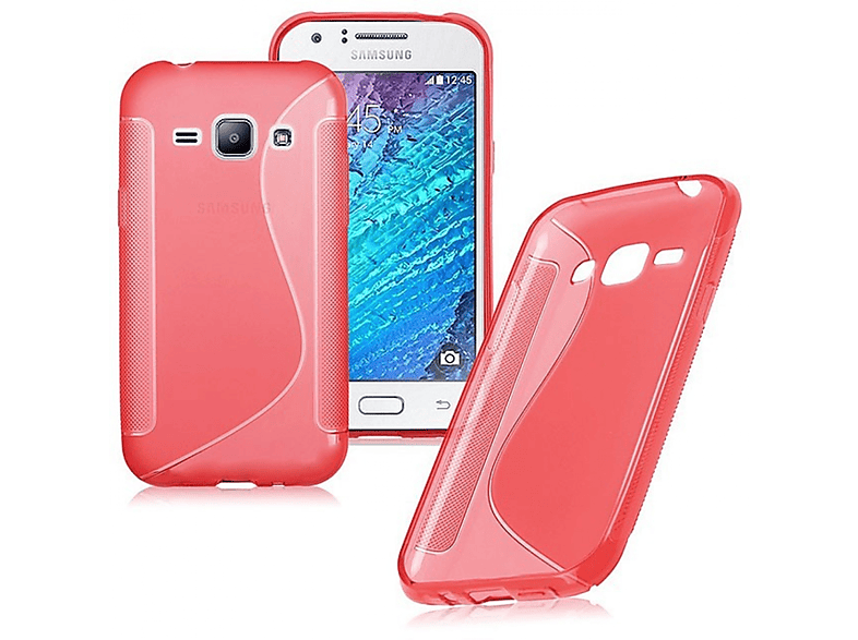CASEONLINE S-Line - Rot, Backcover, Multicolor Galaxy J1, Samsung