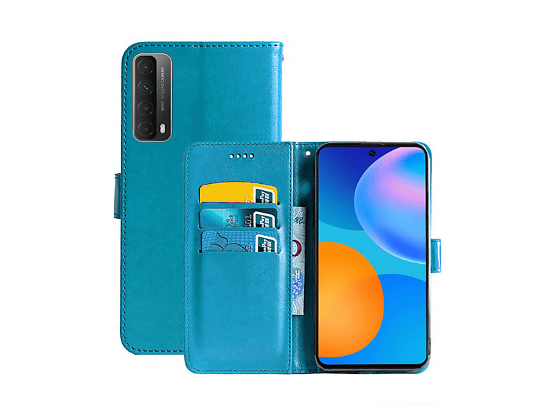 - CASEONLINE Klappbare Smart Huawei, Bookcover, Multicolor Hellblau, P 2021,