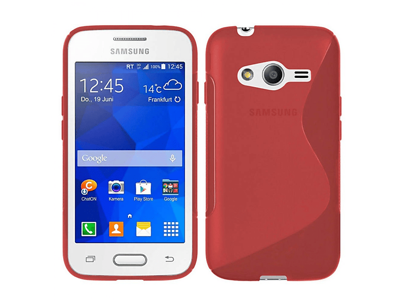 Galaxy Backcover, NXT, - CASEONLINE S-Line Multicolor Rot, Ace Samsung,