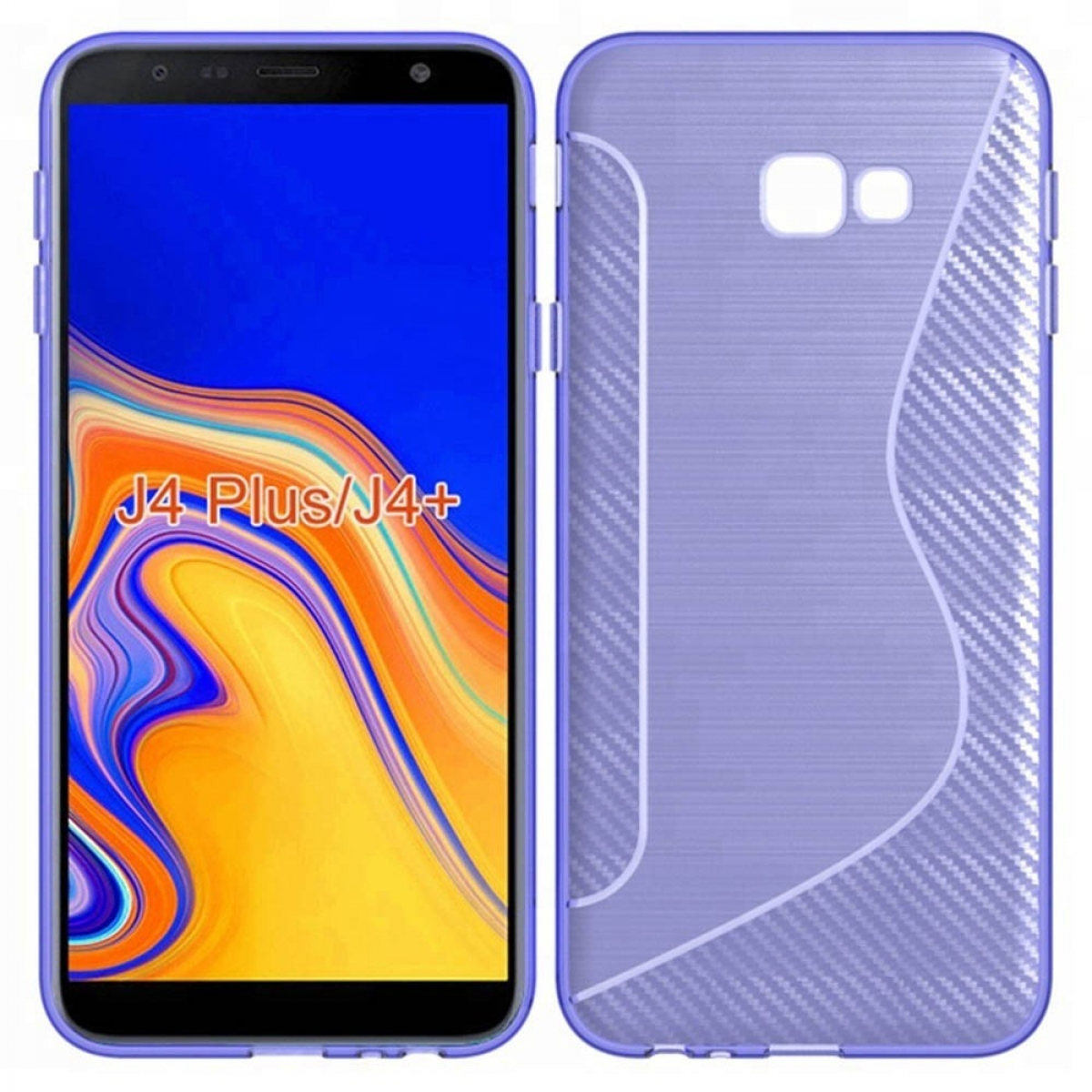 J4 Plus Multicolor (2018), CASEONLINE Galaxy Samsung, S-Line Lila, - Backcover,