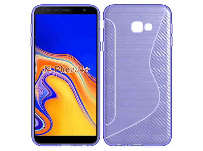 CASEONLINE S-Line - Lila, Multicolor Plus J4 (2018), Samsung, Galaxy Backcover