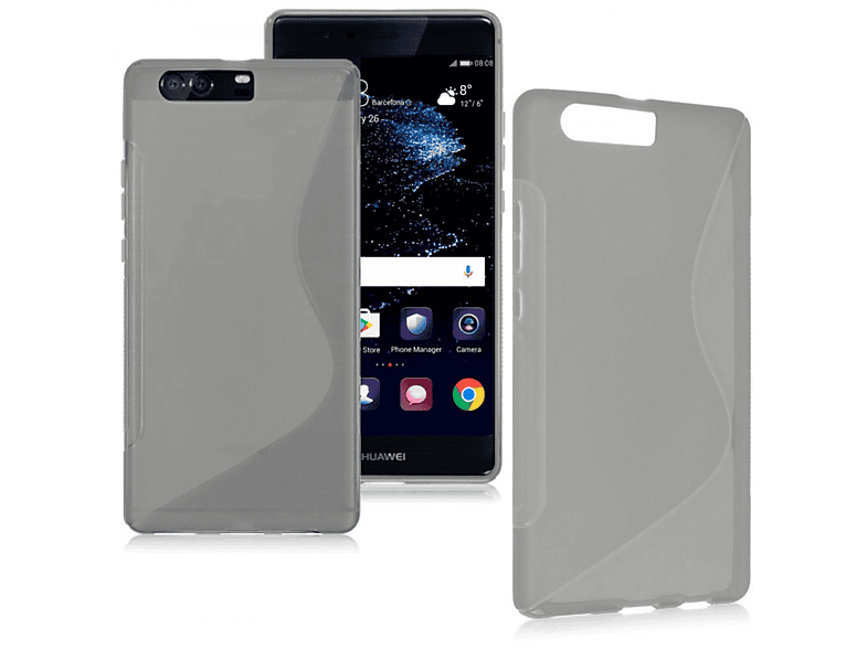 CASEONLINE S-Line - Multicolor Plus, Grau, P10 Huawei, Backcover