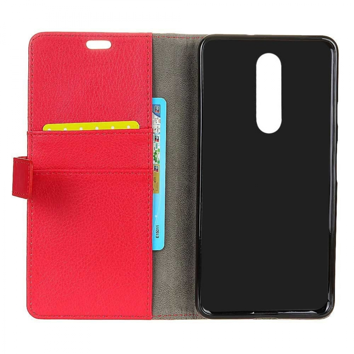 CASEONLINE Klappbare - Rot, Bookcover, Nokia, Multicolor 6.1 Plus