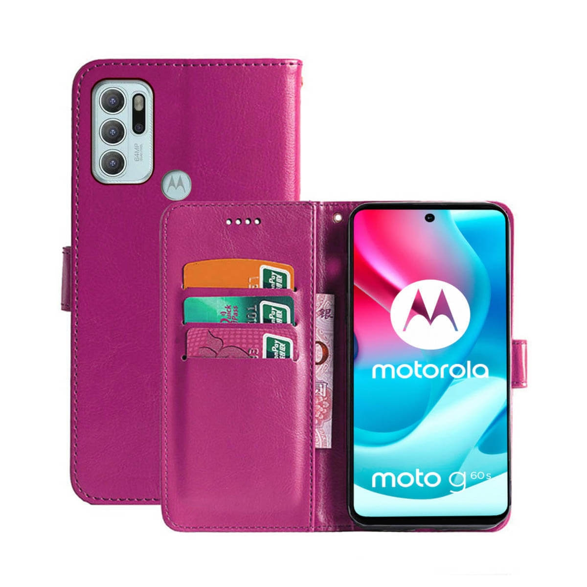 G60S, Klappbare Bookcover, Multicolor Pink, Motorola, - CASEONLINE Moto