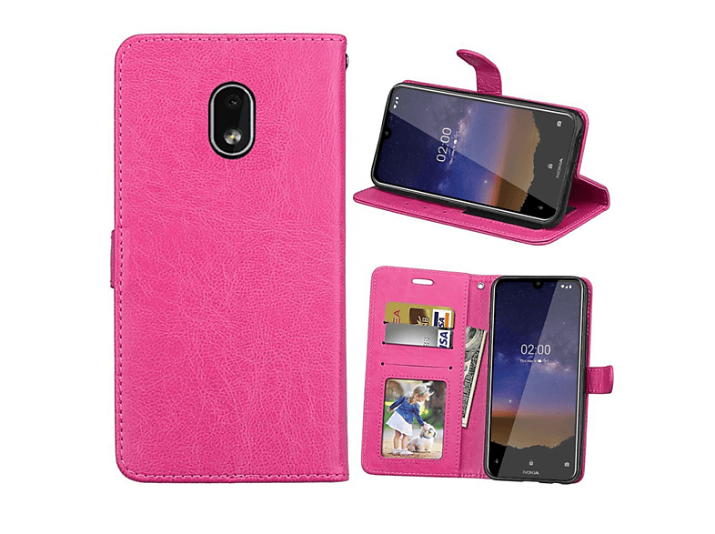 CASEONLINE Klappbare - Pink, Bookcover, Nokia, 2.2, Multicolor