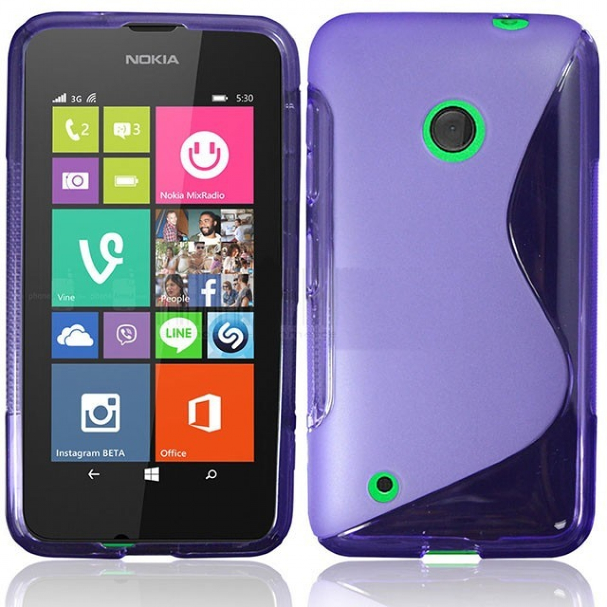 CASEONLINE S-Line - 530, Lumia Multicolor Nokia, Violett, Backcover
