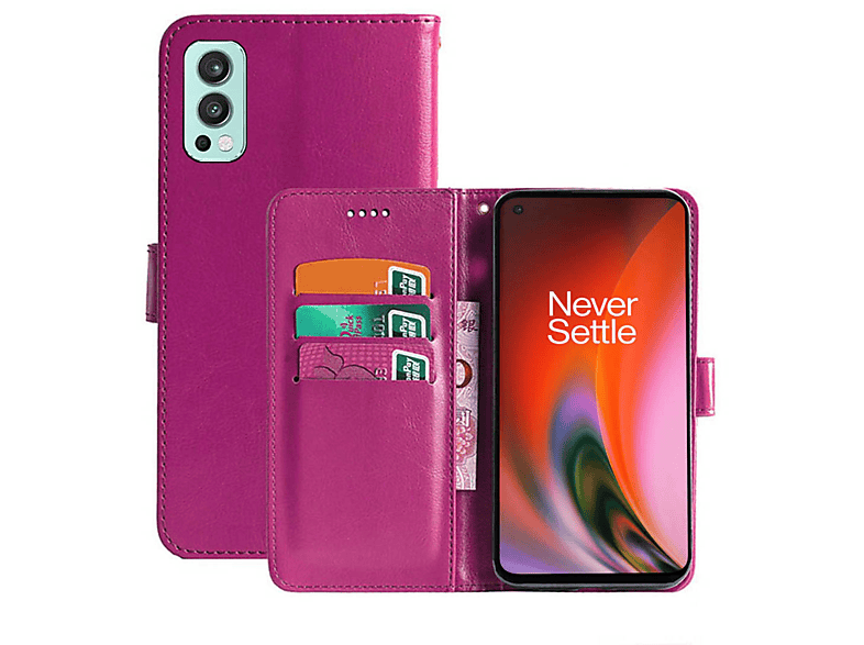 CASEONLINE Klappbare - Pink, Bookcover, OnePlus, Nord 2 5G, Multicolor