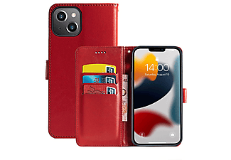 CASEONLINE Klappbare - Rot, Bookcover, Apple, iPhone 13, Rot