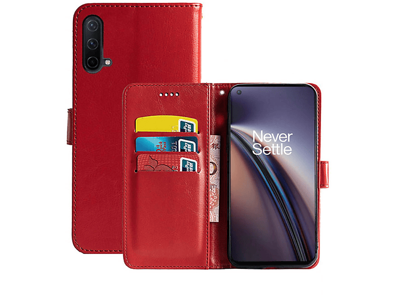 Rot, CASEONLINE Klappbare 5G, - Multicolor OnePlus, CE Bookcover, Nord