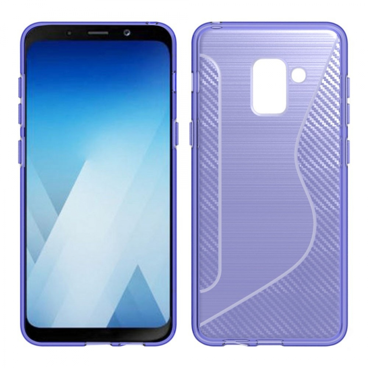 Samsung, Galaxy Plus Backcover, Lila, A8 Multicolor - S-Line (2018), CASEONLINE
