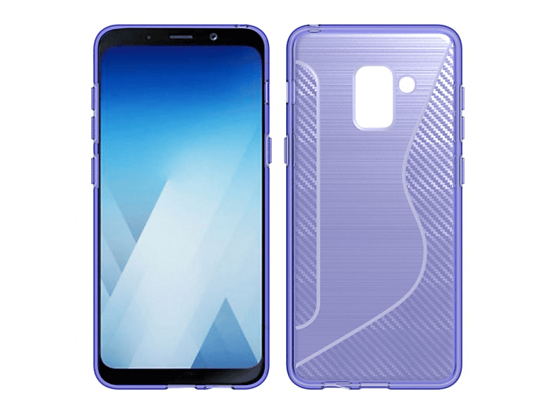 CASEONLINE S-Line Lila, - Multicolor Plus Samsung, Galaxy Backcover, A8 (2018)