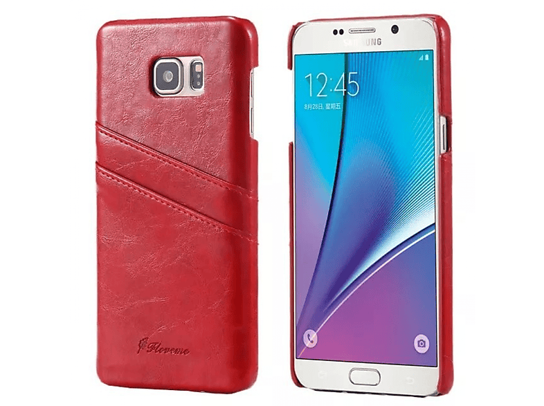 Rot, 5, Samsung, - CASEONLINE Multicolor Backcover, Note Retro Galaxy