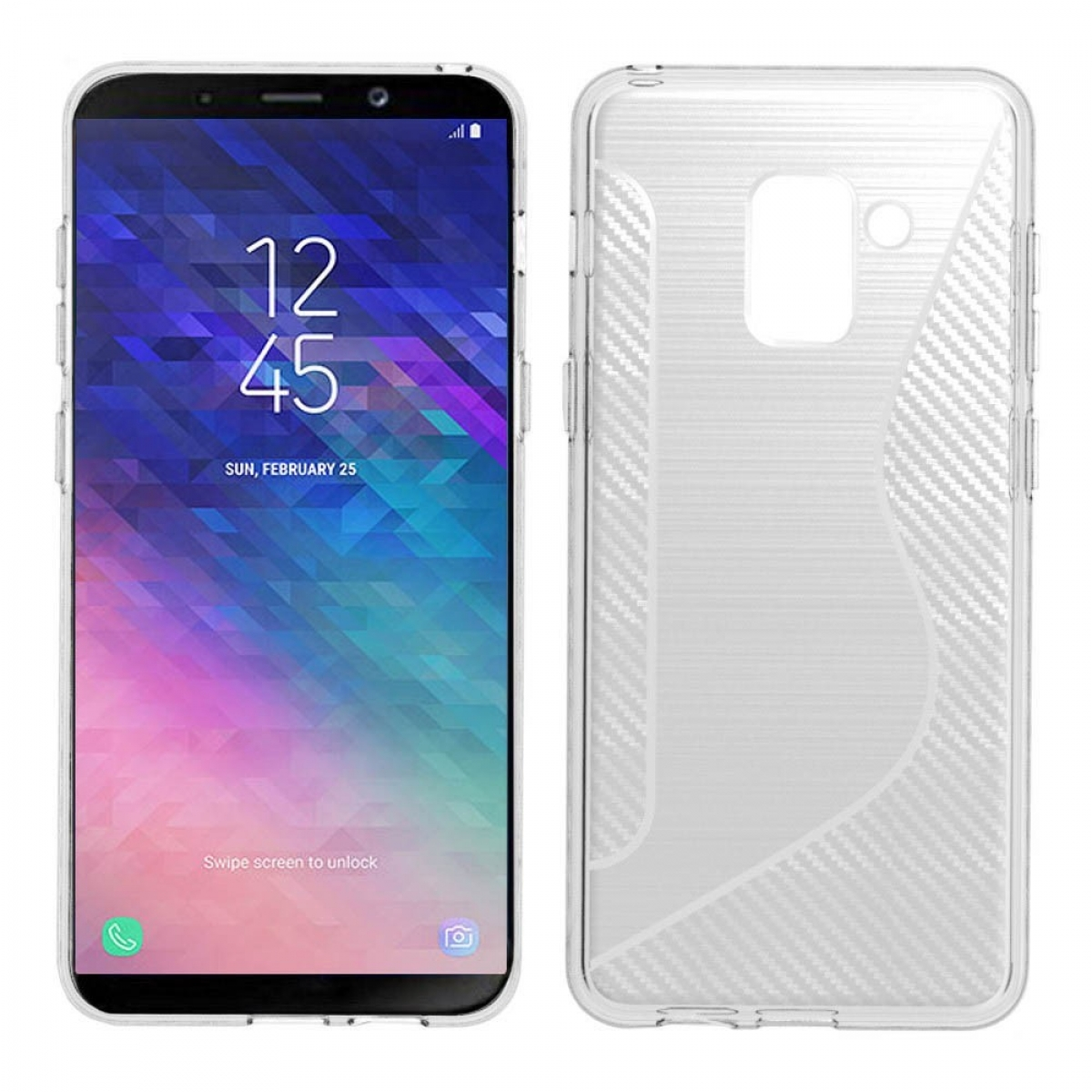 CASEONLINE S-Line - Transparent, Backcover, Multicolor A6 Samsung, (2018), Galaxy