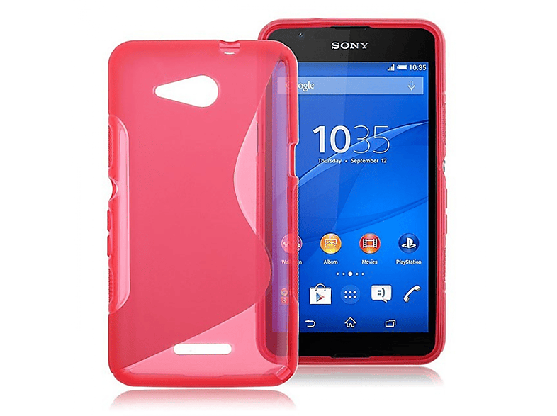 CASEONLINE S-Line - Pink, Backcover, Sony, Xperia E4G, Multicolor