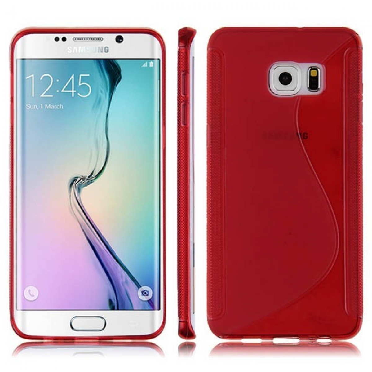 CASEONLINE S-Line - Edge, Multicolor Galaxy Samsung, S6 Rot, Backcover