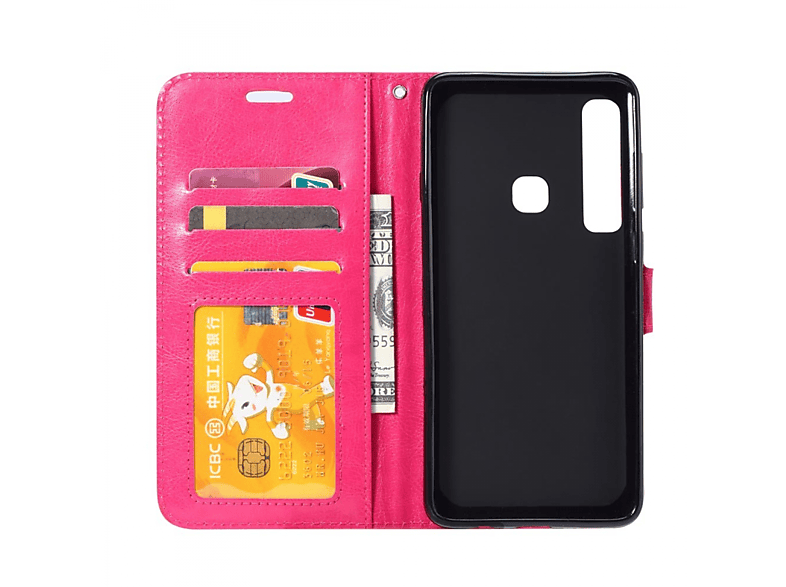 CASEONLINE Klappbare - Pink, Bookcover, Samsung, Galaxy A9 (2018), Multicolor