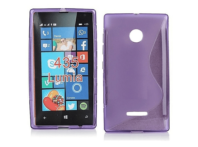 CASEONLINE S-Line - Lila, Backcover, Microsoft, Lumia 435, Multicolor