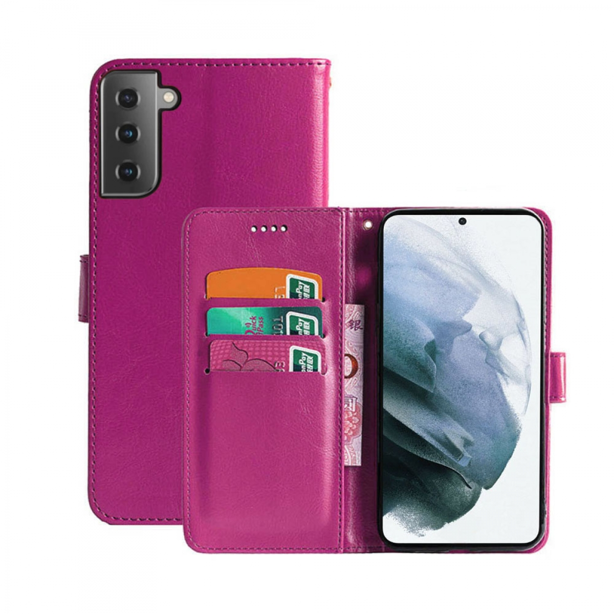 Multicolor Pink, S22, - Bookcover, Klappbare CASEONLINE Samsung, Galaxy