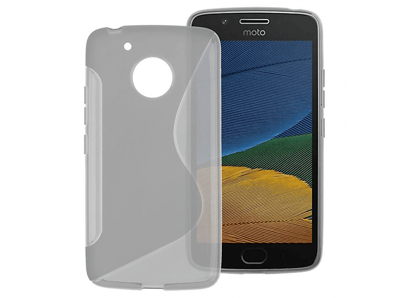 Plus, CASEONLINE Motorola, Moto G5 Backcover, - Grau, Multicolor S-Line