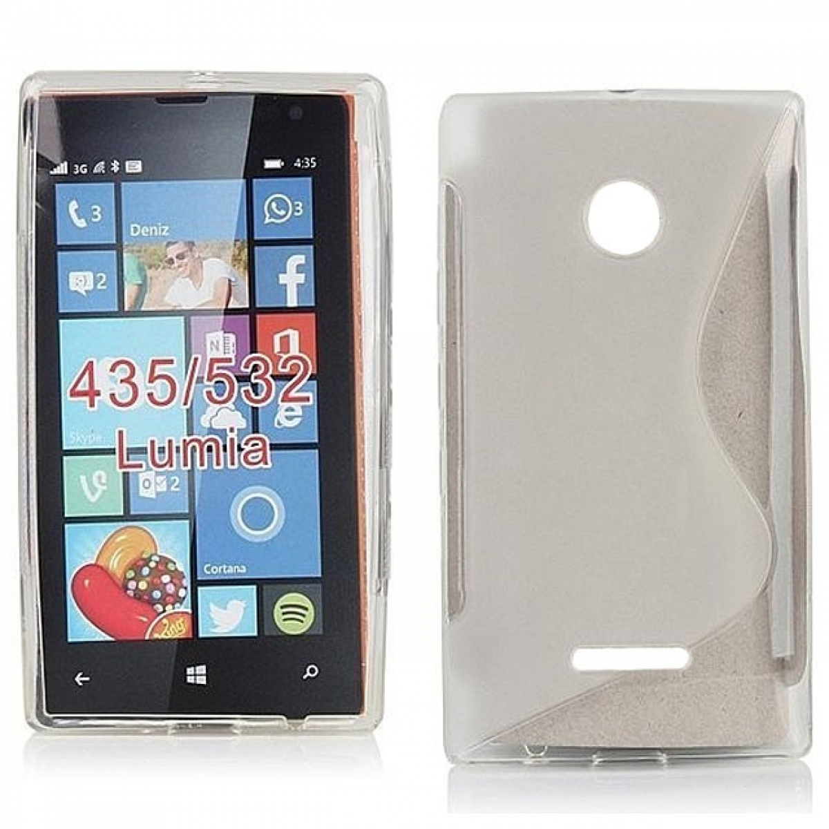 CASEONLINE S-Line - Transparent, Backcover, Microsoft, 435, Lumia Multicolor